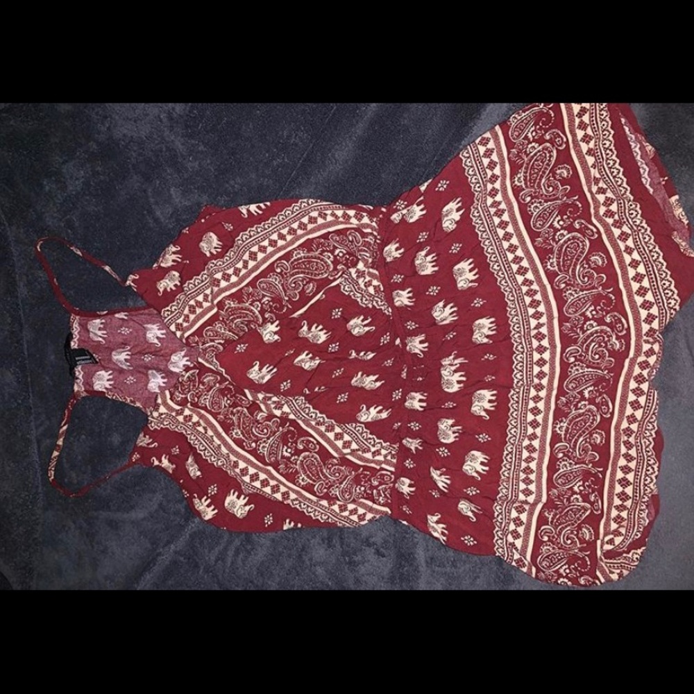 Red elephant printed romper!
